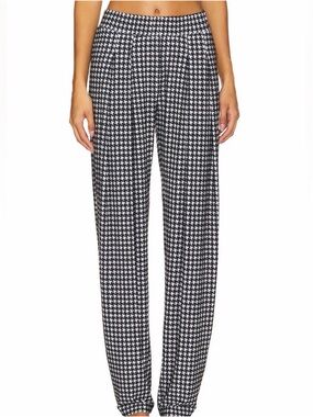 NWOT never worn Med Norma Kamali Black and White Houndstooth Wide-Leg Pants